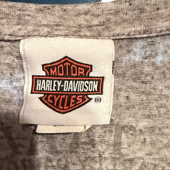 Harley-Davidson Women's Heather Gray and Light Purple Long Sleeve Top - Picture 2 of 5